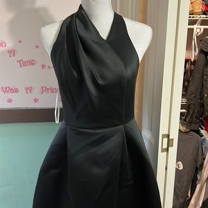 NWT Halston Long black gown w/pockets